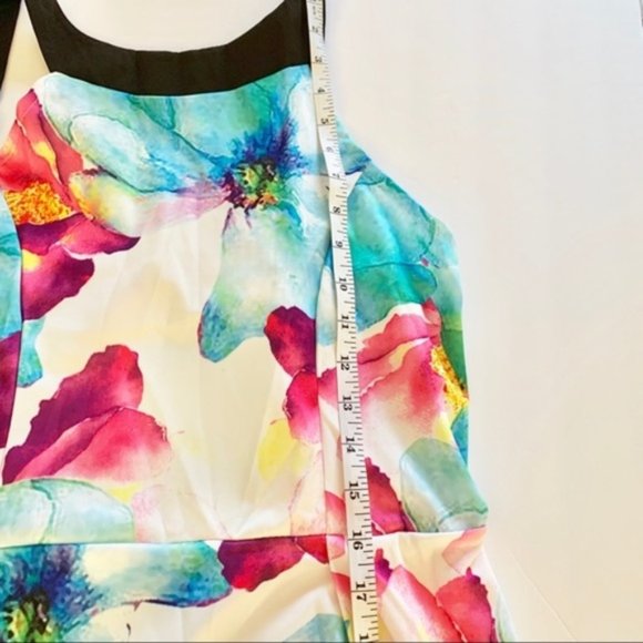 Watercolor Floral Halter Neck Skater Dress Size M - Picture 8 of 8